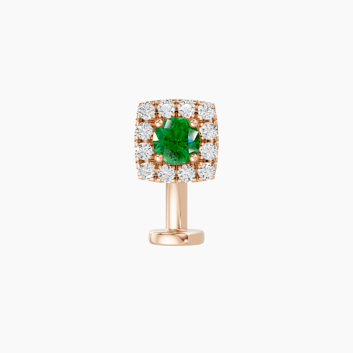 Diane | 18k Rose Gold 8 mm 5.5 mm Emerald & Diamond Floating Navel Piercing