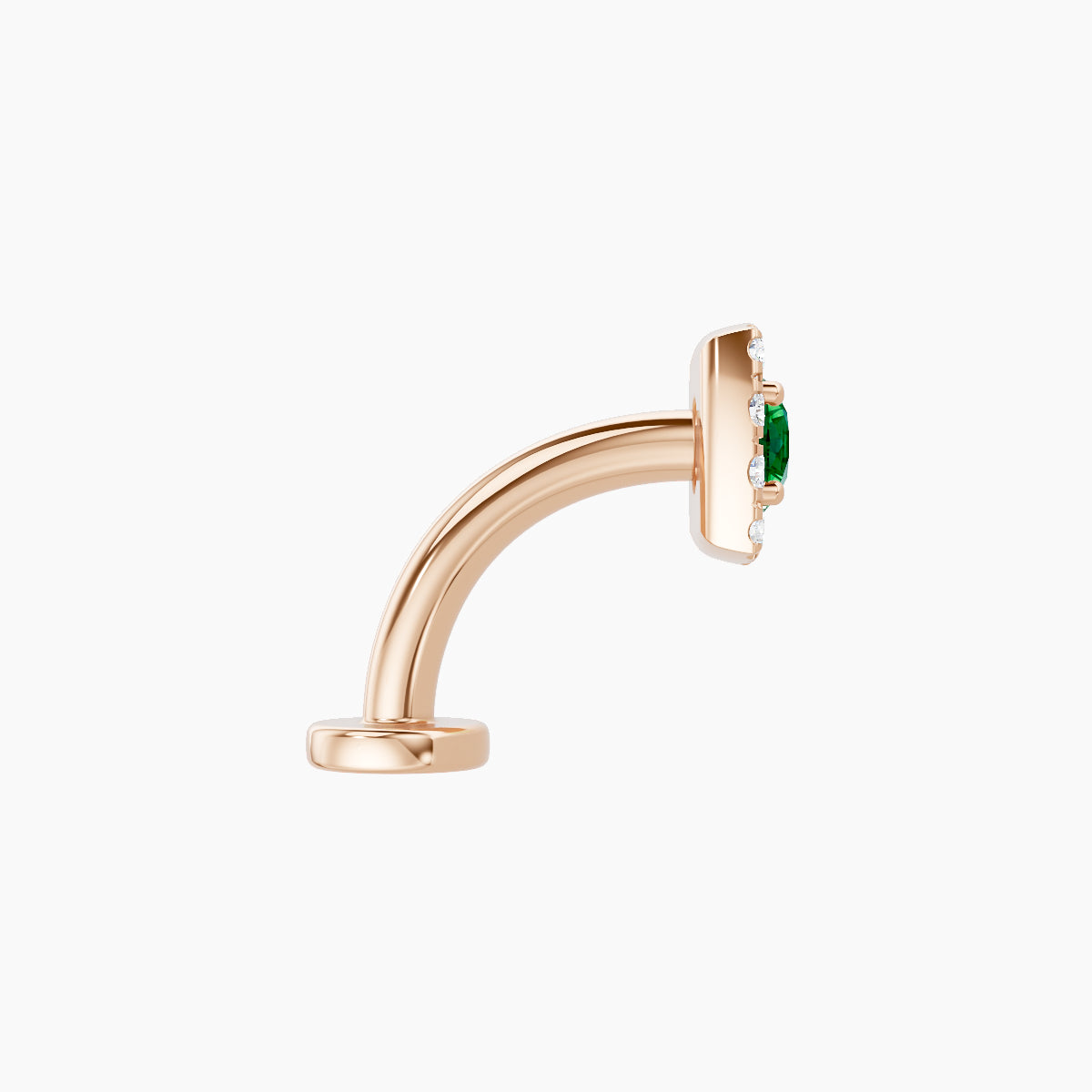 Diane | 18k Rose Gold 8 mm 5.5 mm Emerald & Diamond Floating Navel Piercing