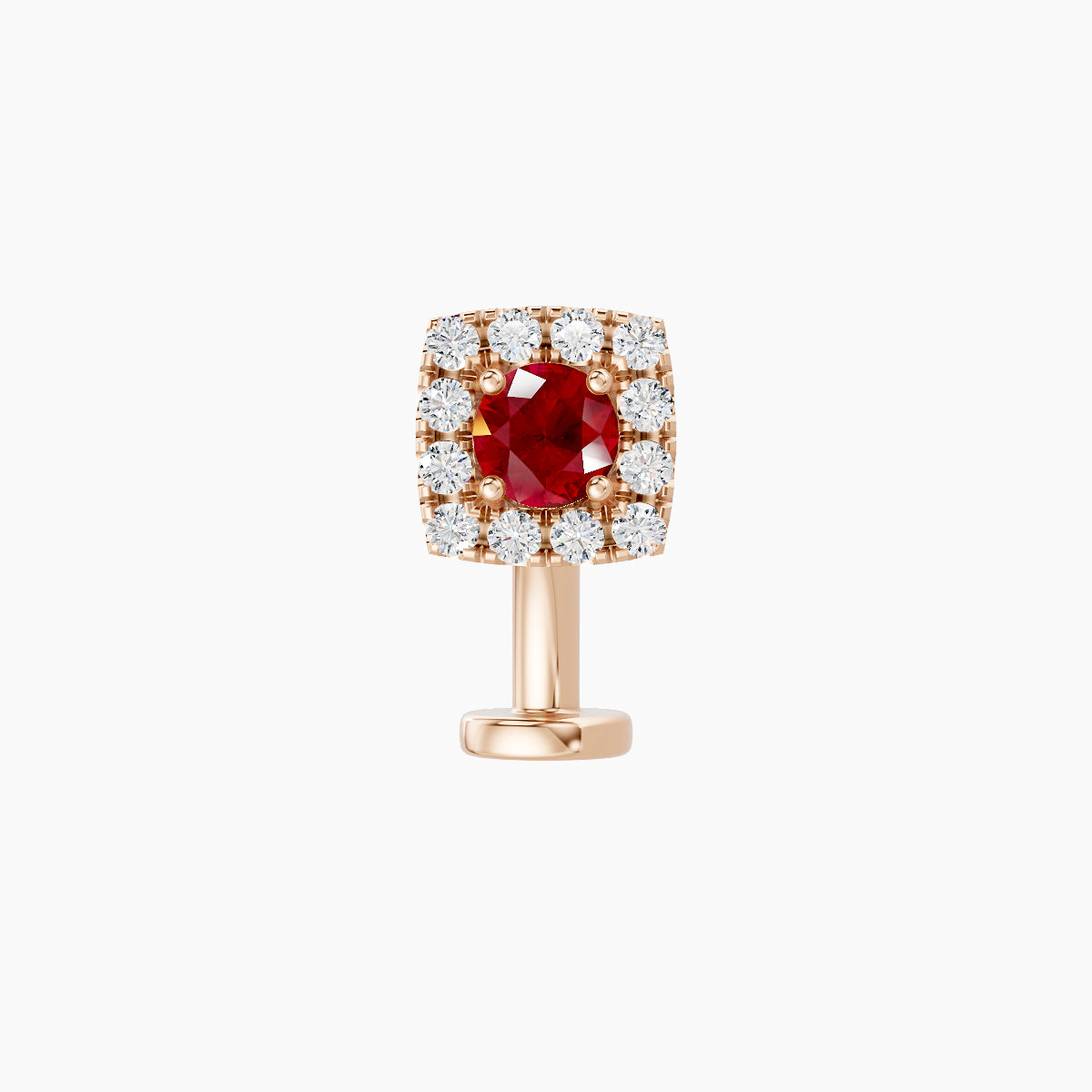 Diane | 18k Rose Gold 8 mm 5.5 mm Ruby & Diamond Floating Navel Piercing