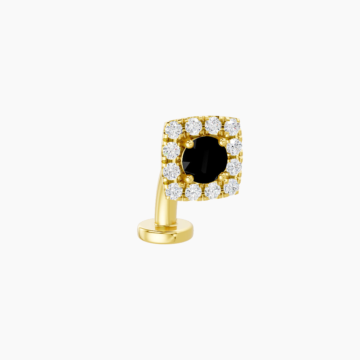 Diane | 18k Yellow Gold 8 mm 5.5 mm Black Diamond & Diamond Floating Navel Piercing