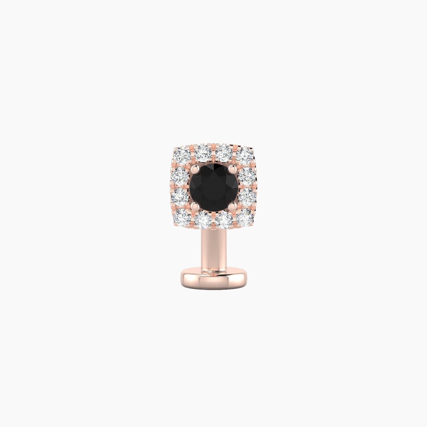 Diane | 18k Rose Gold 8 mm 5.5 mm Black Diamond & Diamond Floating Navel Piercing