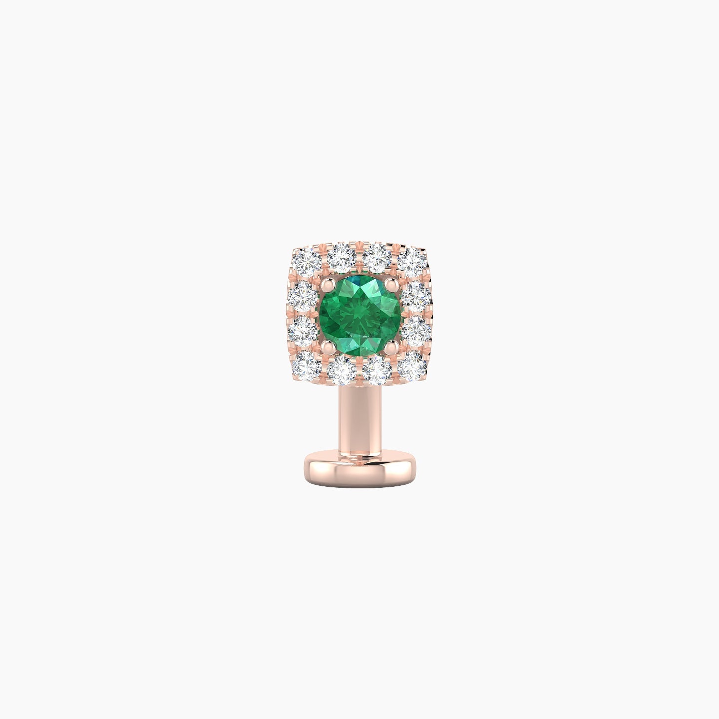 Diane | 18k Rose Gold 8 mm 5.5 mm Emerald & Diamond Floating Navel Piercing