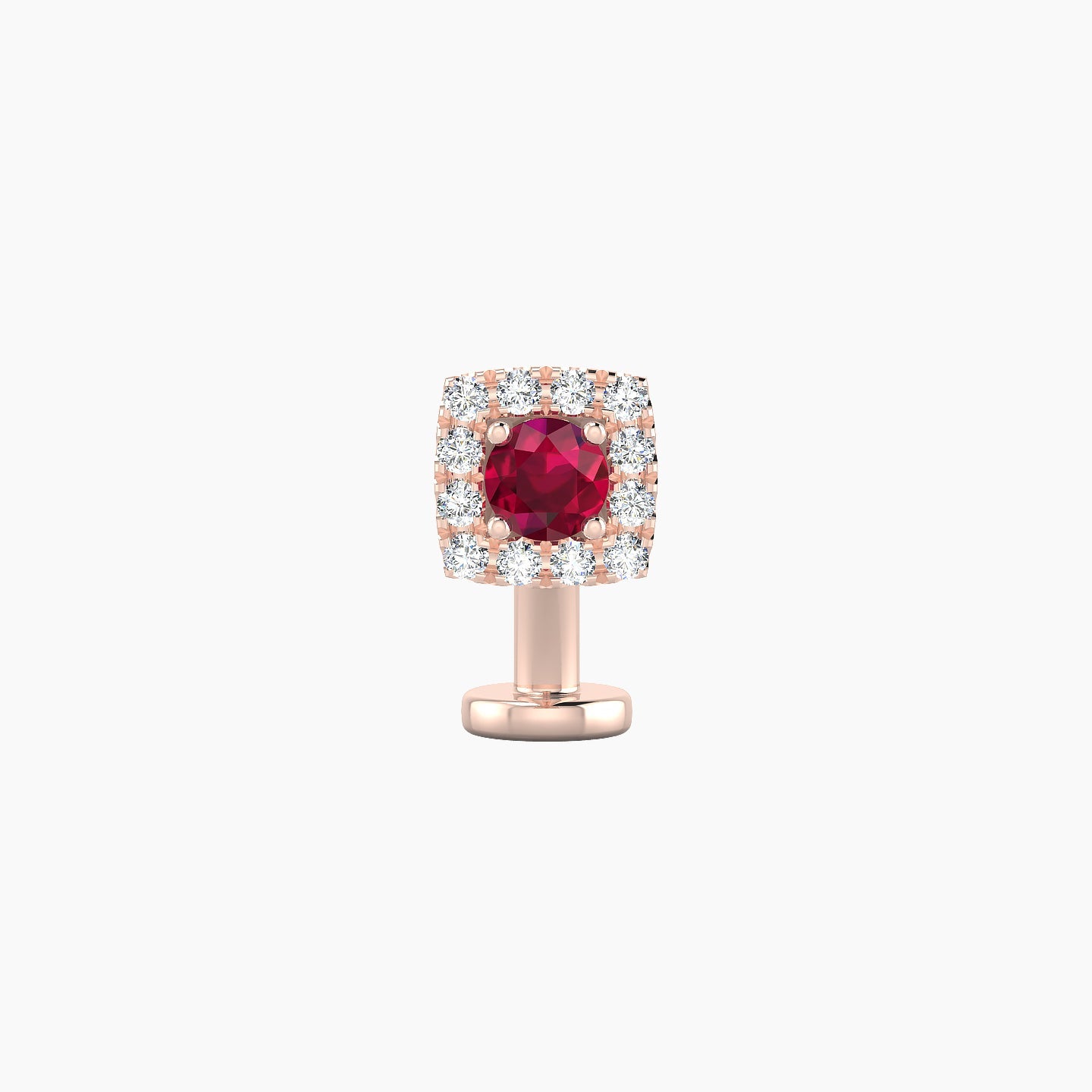 Diane | 18k Rose Gold 8 mm 5.5 mm Ruby & Diamond Floating Navel Piercing