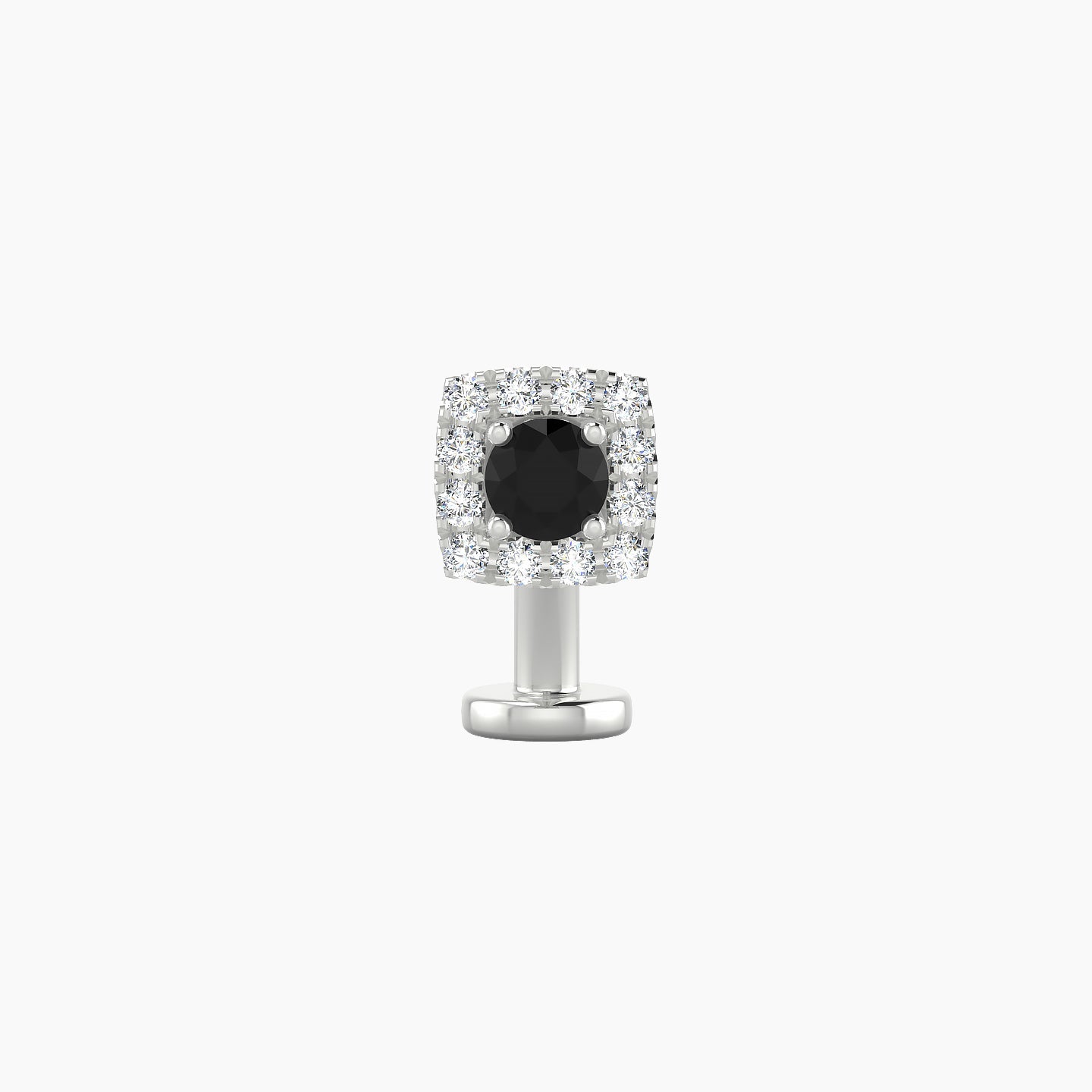 Diane | 18k White Gold 8 mm 5.5 mm Black Diamond & Diamond Floating Navel Piercing