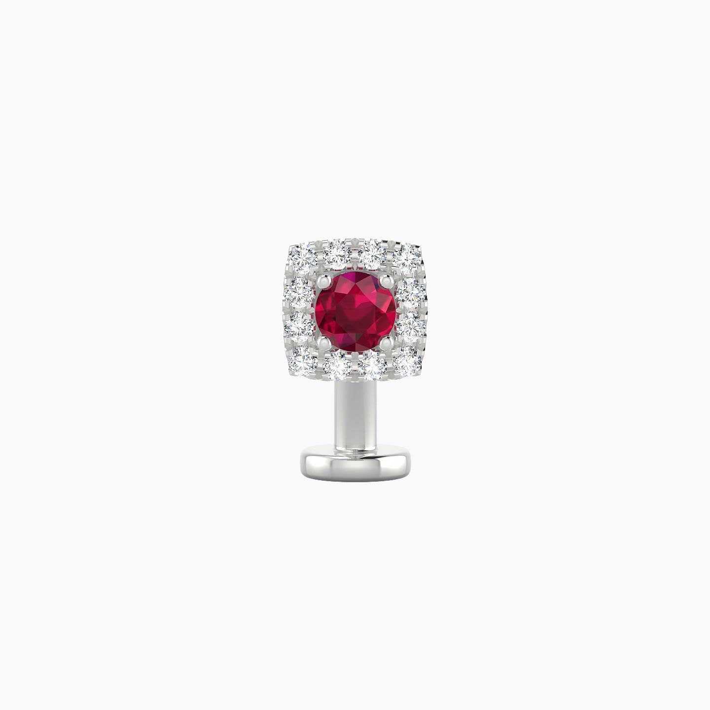 Diane | 18k White Gold 8 mm 5.5 mm Ruby & Diamond Floating Navel Piercing