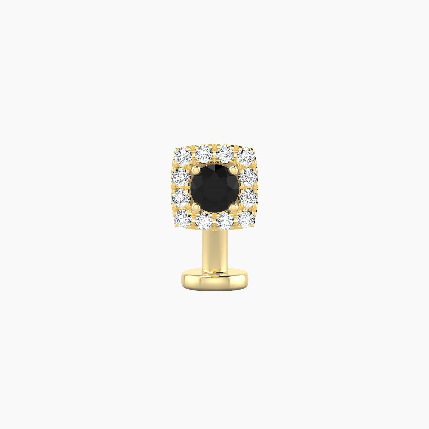 Diane | 18k Yellow Gold 8 mm 5.5 mm Black Diamond & Diamond Floating Navel Piercing
