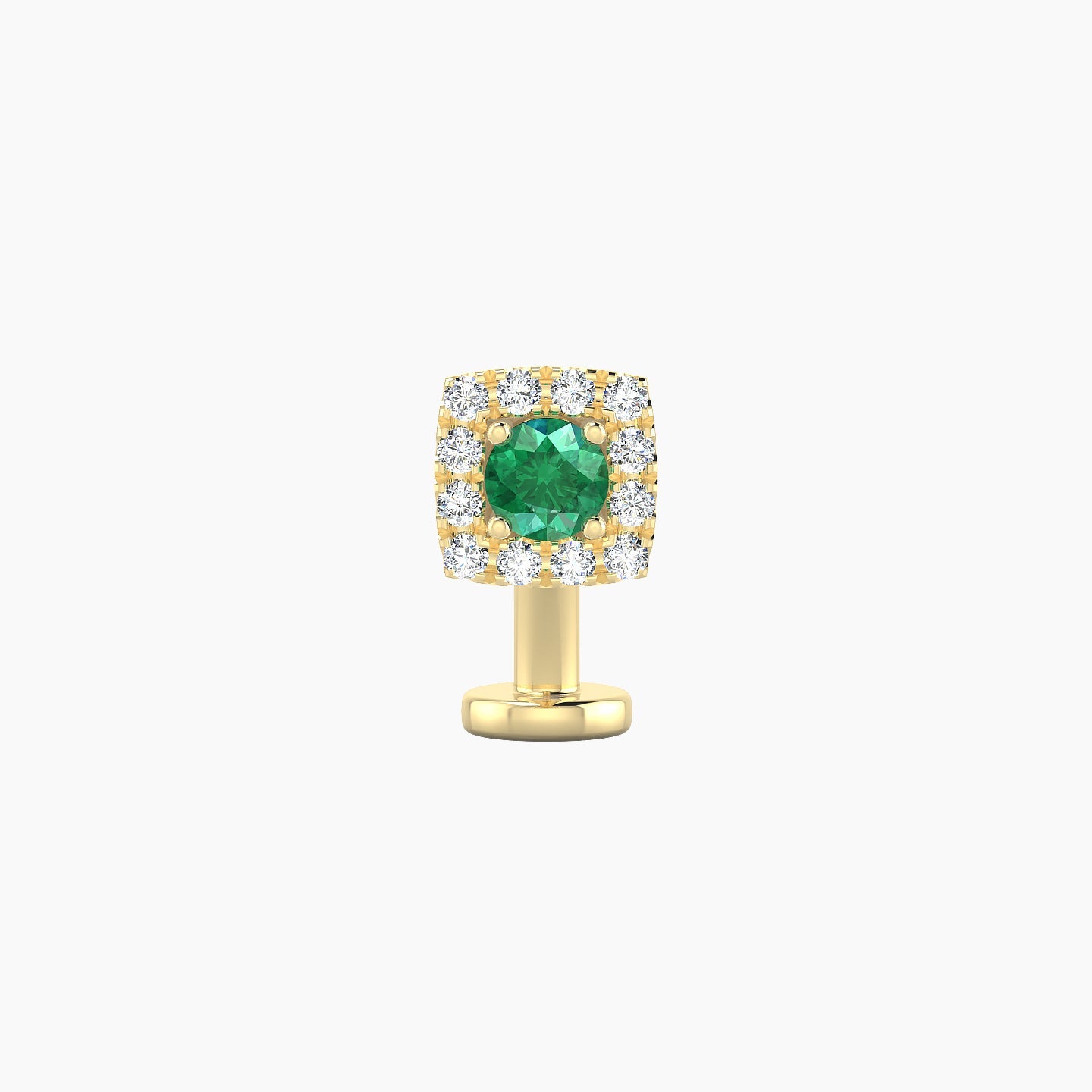Diane | 18k Yellow Gold 8 mm 5.5 mm Emerald & Diamond Floating Navel Piercing