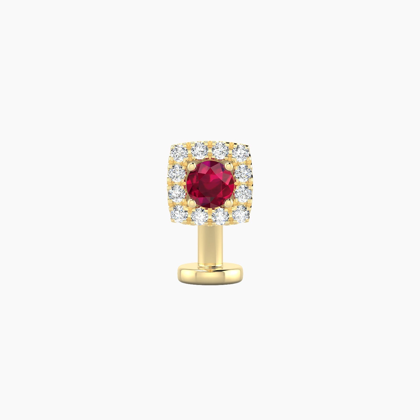 Diane | 18k Yellow Gold 8 mm 5.5 mm Ruby & Diamond Floating Navel Piercing