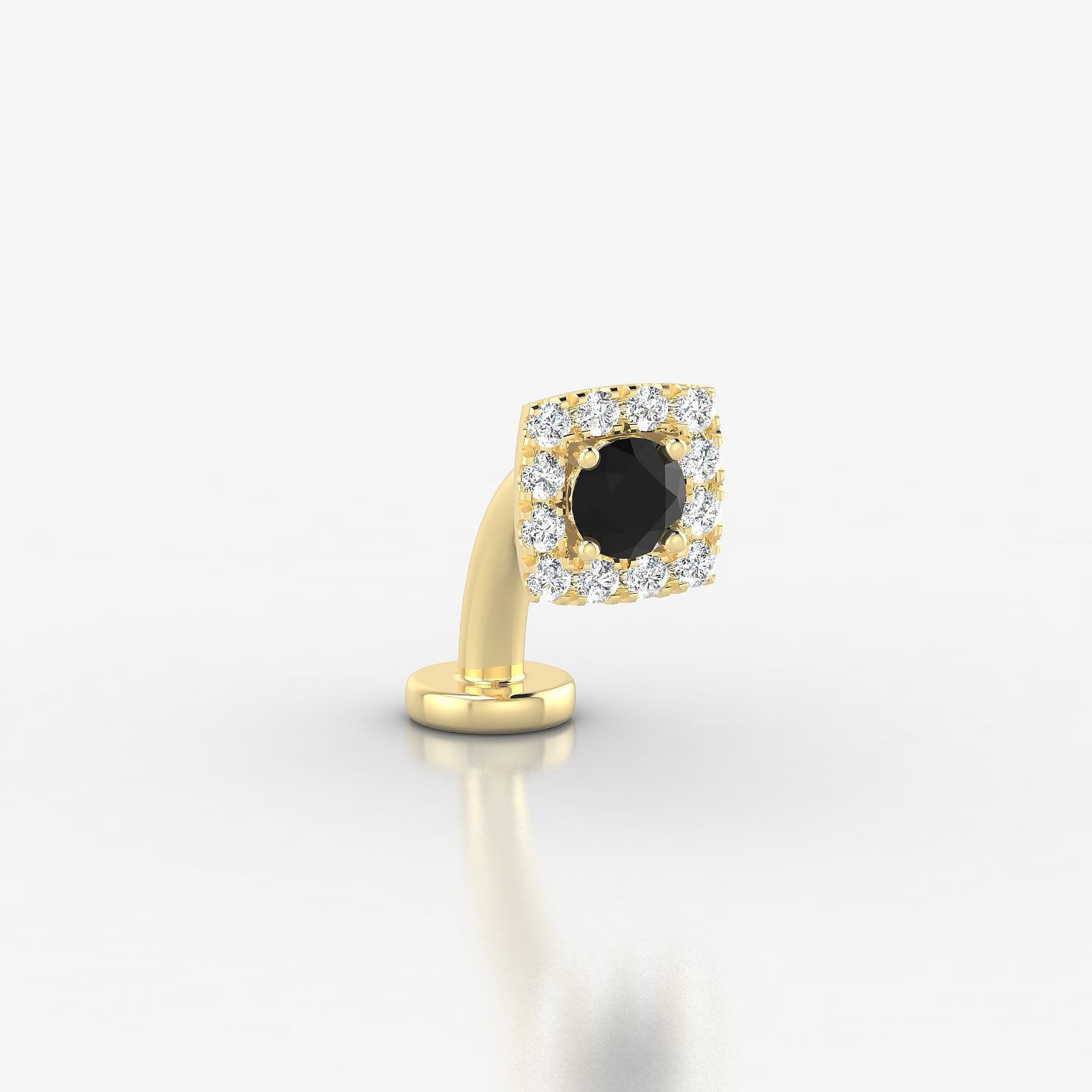 Diane | 18k Yellow Gold 8 mm 5.5 mm Black Diamond & Diamond Floating Navel Piercing