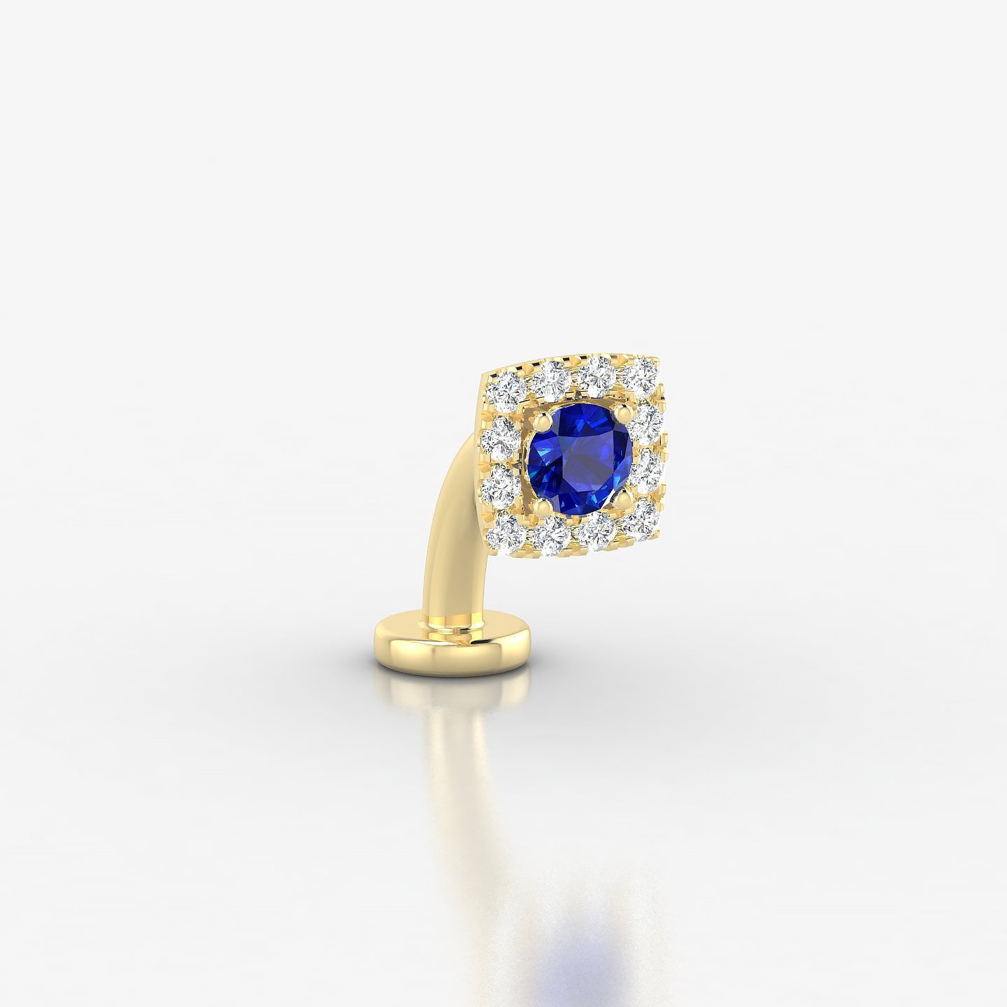 Diane | 18k Yellow Gold 8 mm 5.5 mm Sapphire & Diamond Floating Navel Piercing