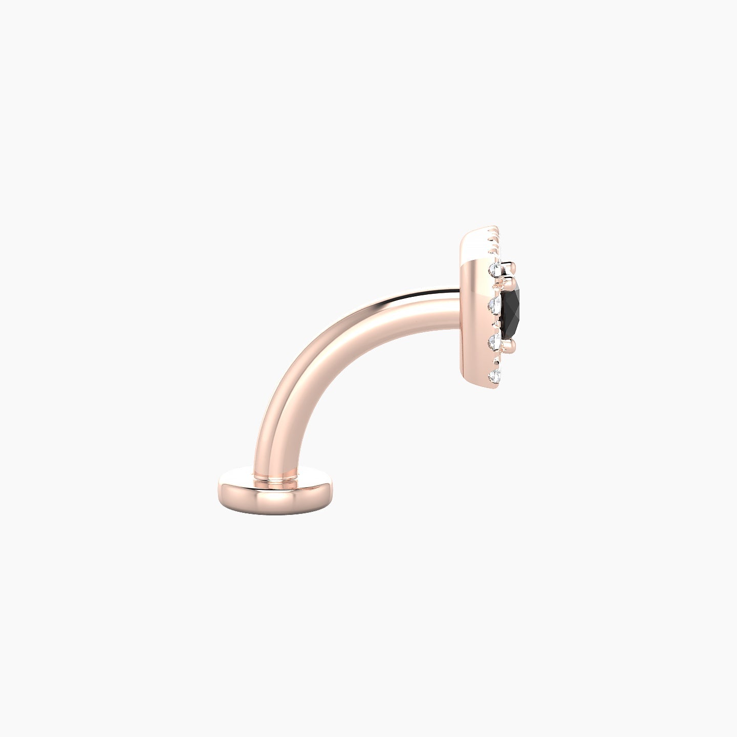 Diane | 18k Rose Gold 8 mm 5.5 mm Black Diamond & Diamond Floating Navel Piercing