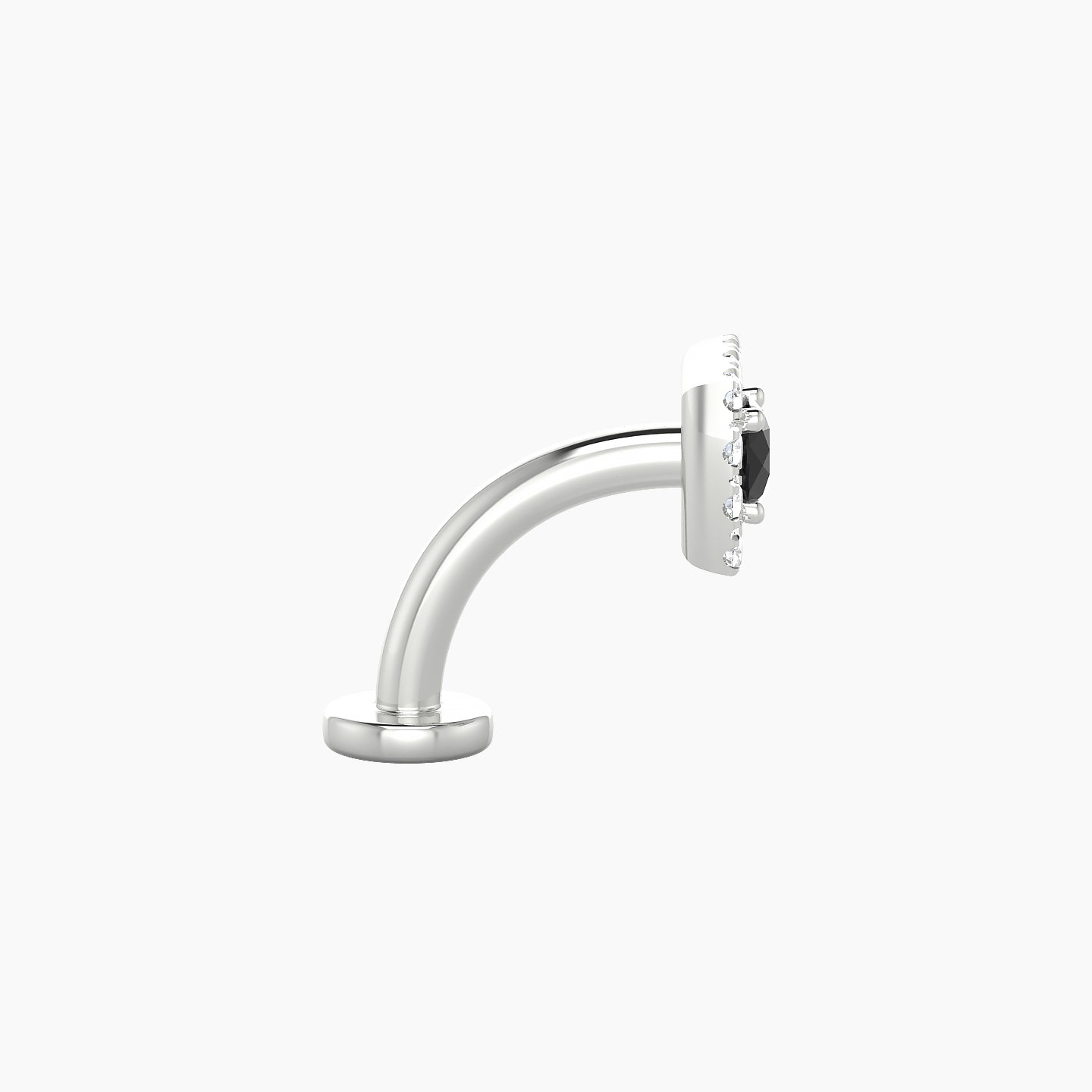 Diane | 18k White Gold 8 mm 5.5 mm Black Diamond & Diamond Floating Navel Piercing