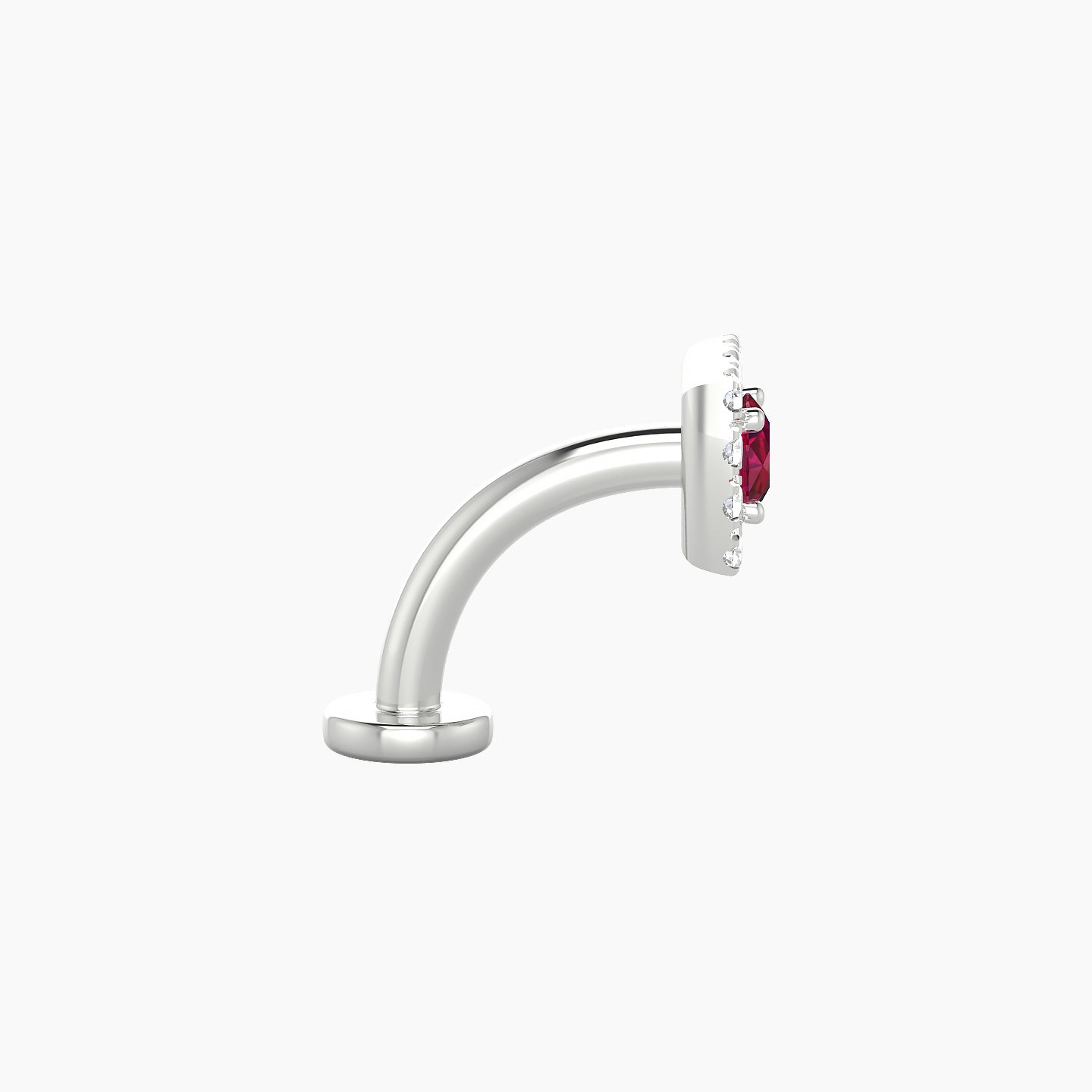 Diane | 18k White Gold 8 mm 5.5 mm Ruby & Diamond Floating Navel Piercing