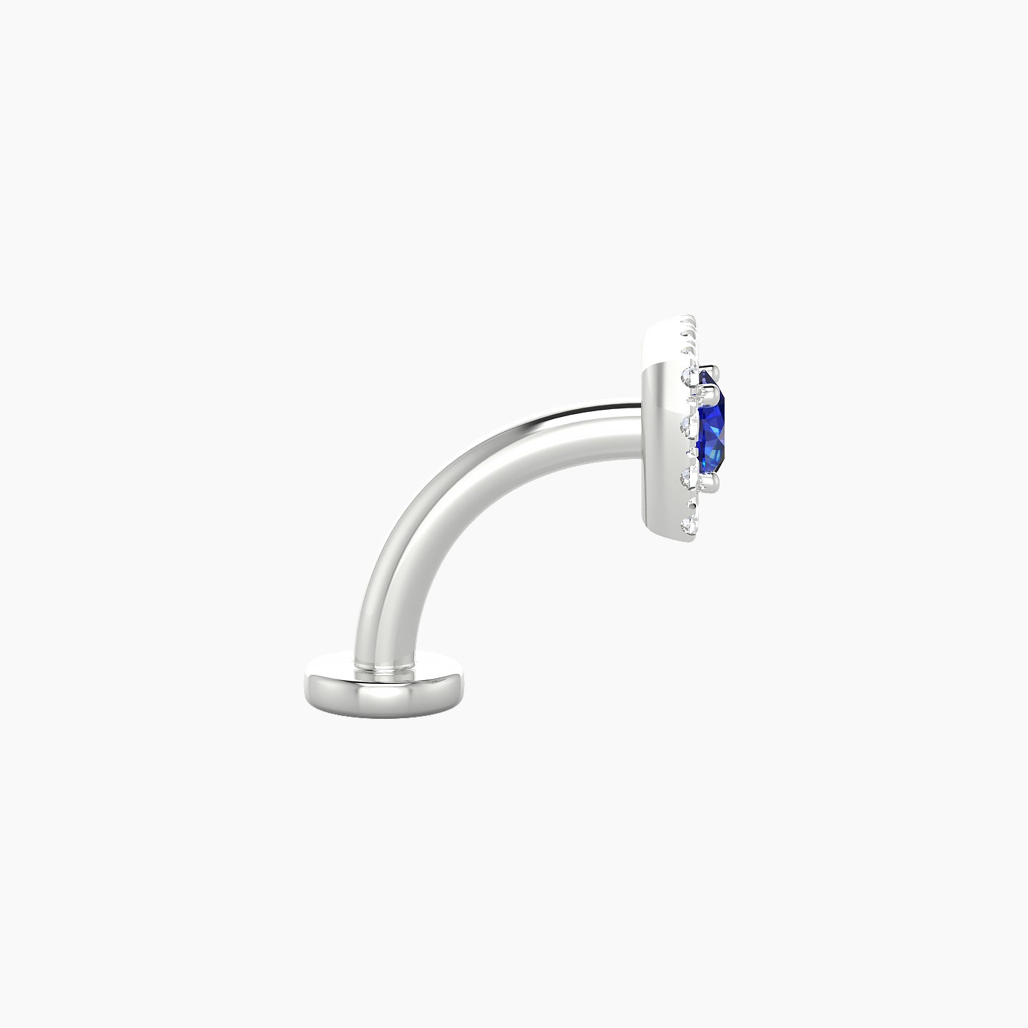 Diane | 18k White Gold 8 mm 5.5 mm Sapphire & Diamond Floating Navel Piercing