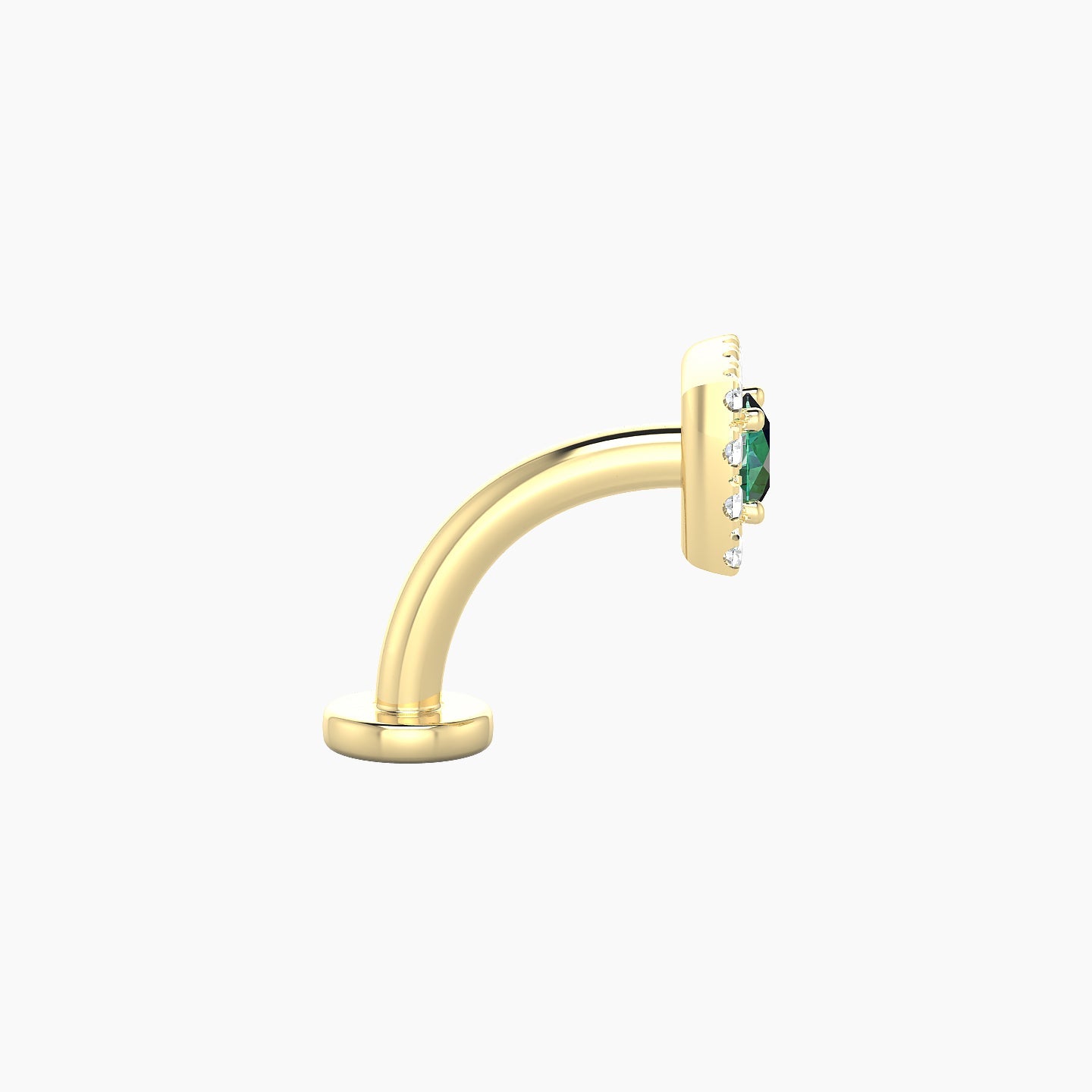 Diane | 18k Yellow Gold 8 mm 5.5 mm Emerald & Diamond Floating Navel Piercing