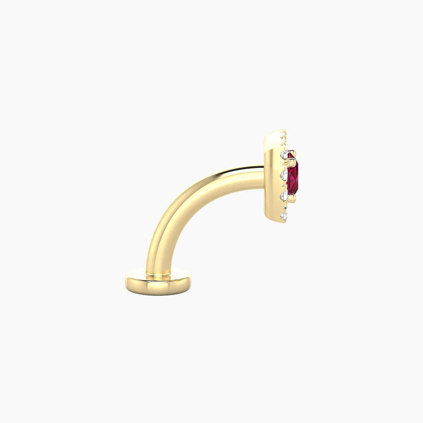 Diane | 18k Yellow Gold 8 mm 5.5 mm Ruby & Diamond Floating Navel Piercing