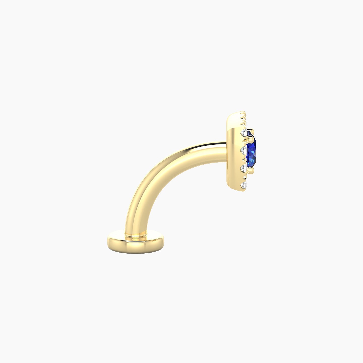 Diane | 18k Yellow Gold 8 mm 5.5 mm Sapphire & Diamond Floating Navel Piercing