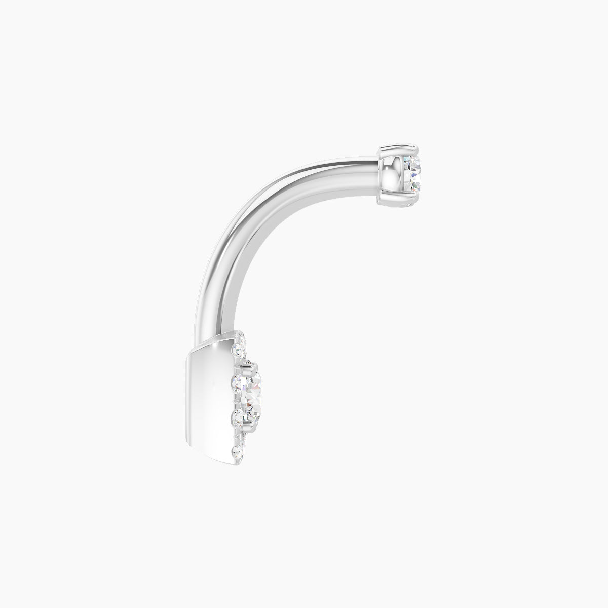 Diane | 18k White Gold 5.5 mm 8 mm Diamond Navel Piercing