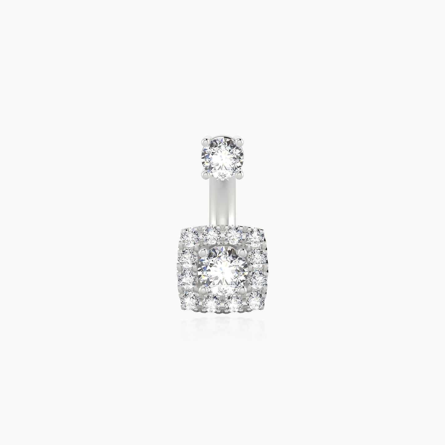 Diane | 18k White Gold 8 mm 5.5 mm Diamond Navel Piercing