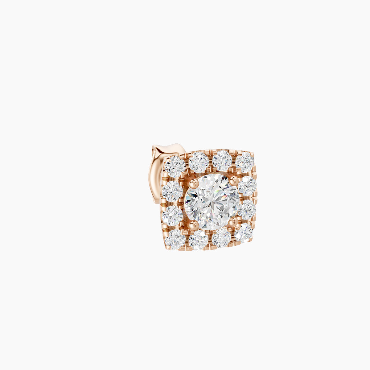 Diane | 18k Rose Gold 5.5 mm Diamond Earring