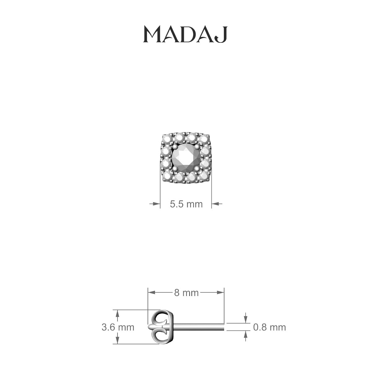 Diane | 18k Yellow Gold 5.5 mm Diamond Earring