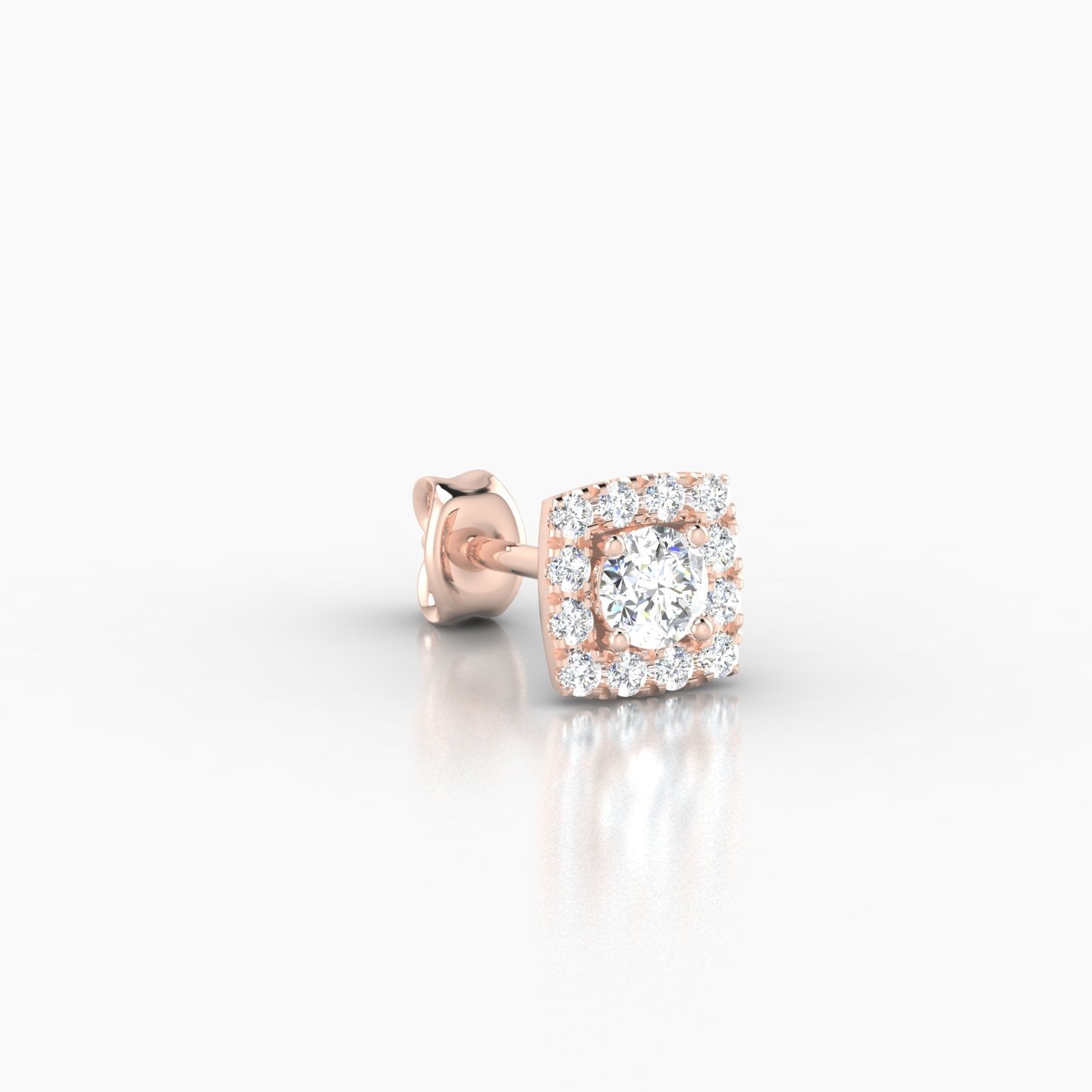 Diane | 18k Rose Gold 5.5 mm Diamond Earring