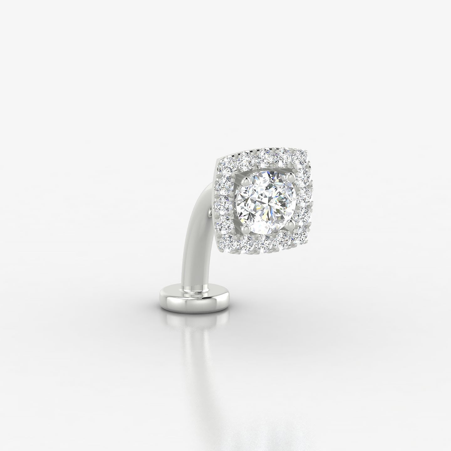 Diane | 18k White Gold 6.5 mm 10 mm Diamond Floating Navel Piercing