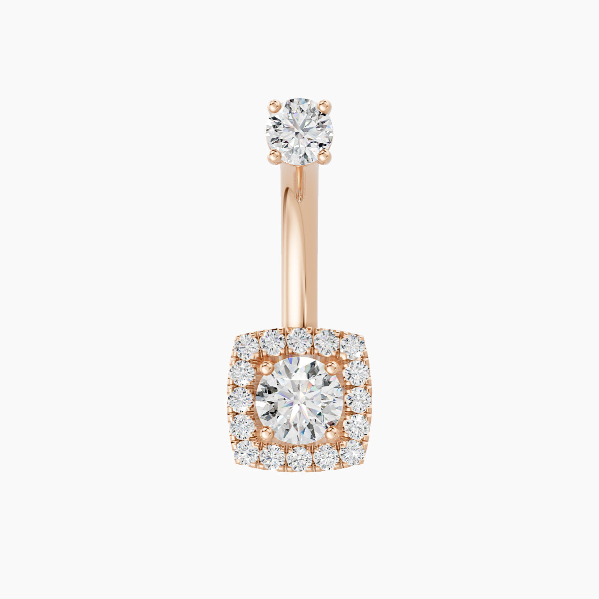 Diane | 18k Rose Gold 6.5 mm 10 mm Diamond Navel Piercing