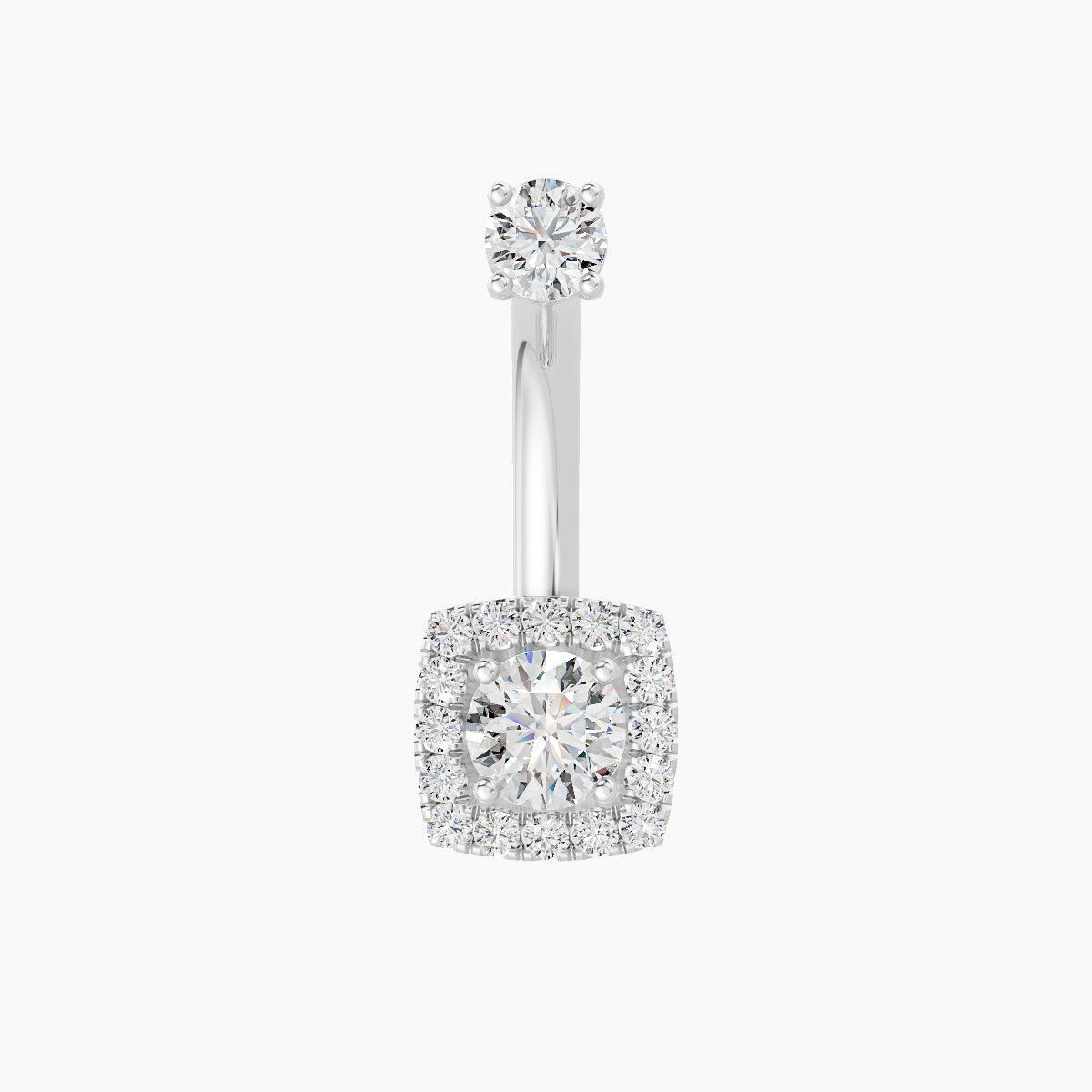 Diane | 18k White Gold 6.5 mm 10 mm Diamond Navel Piercing