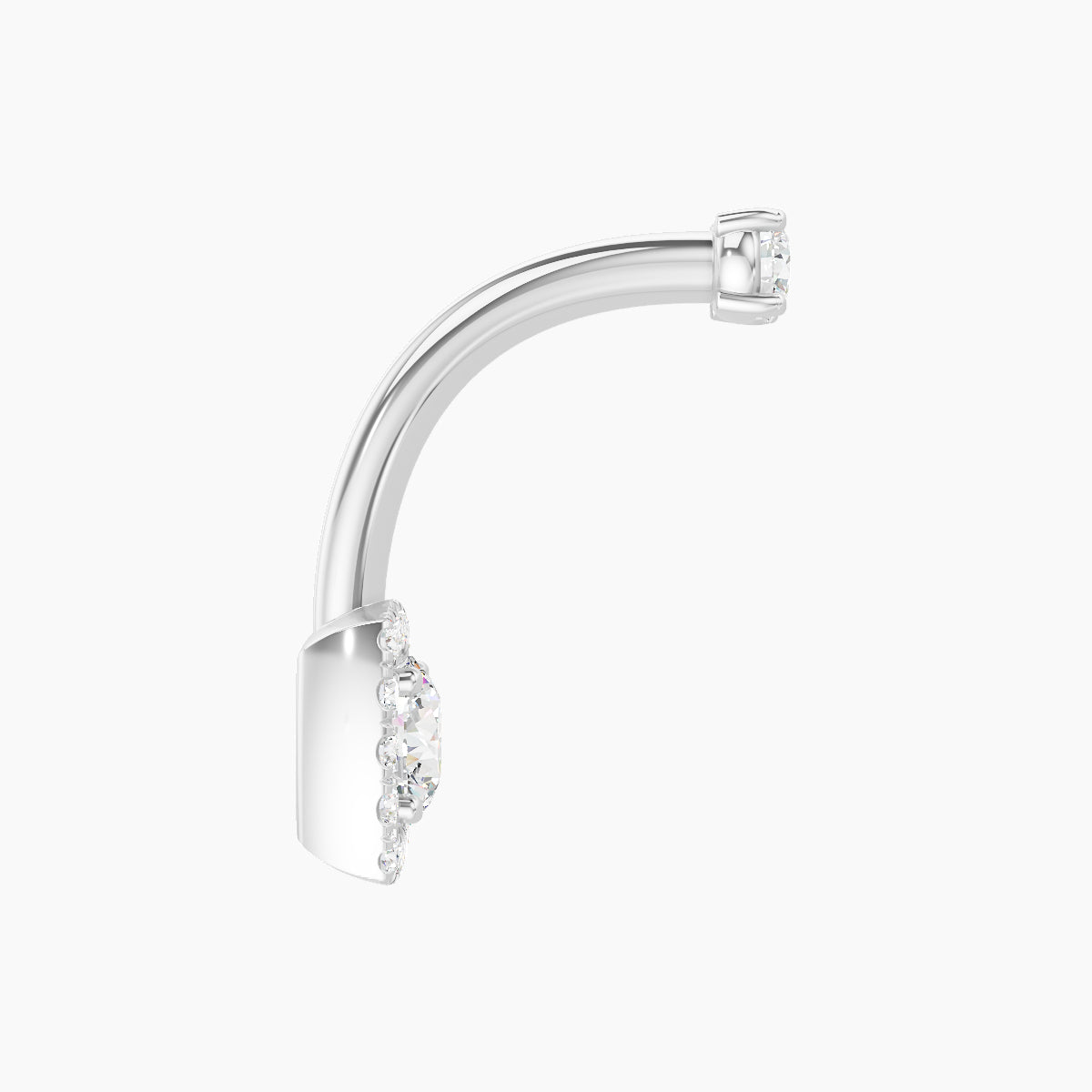 Diane | 18k White Gold 6.5 mm 10 mm Diamond Navel Piercing