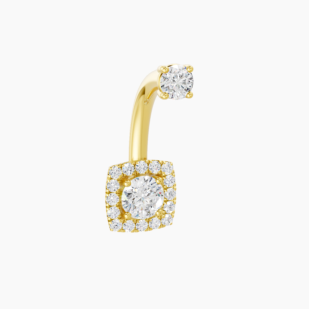 Diane | 18k Yellow Gold 6.5 mm 10 mm Diamond Navel Piercing