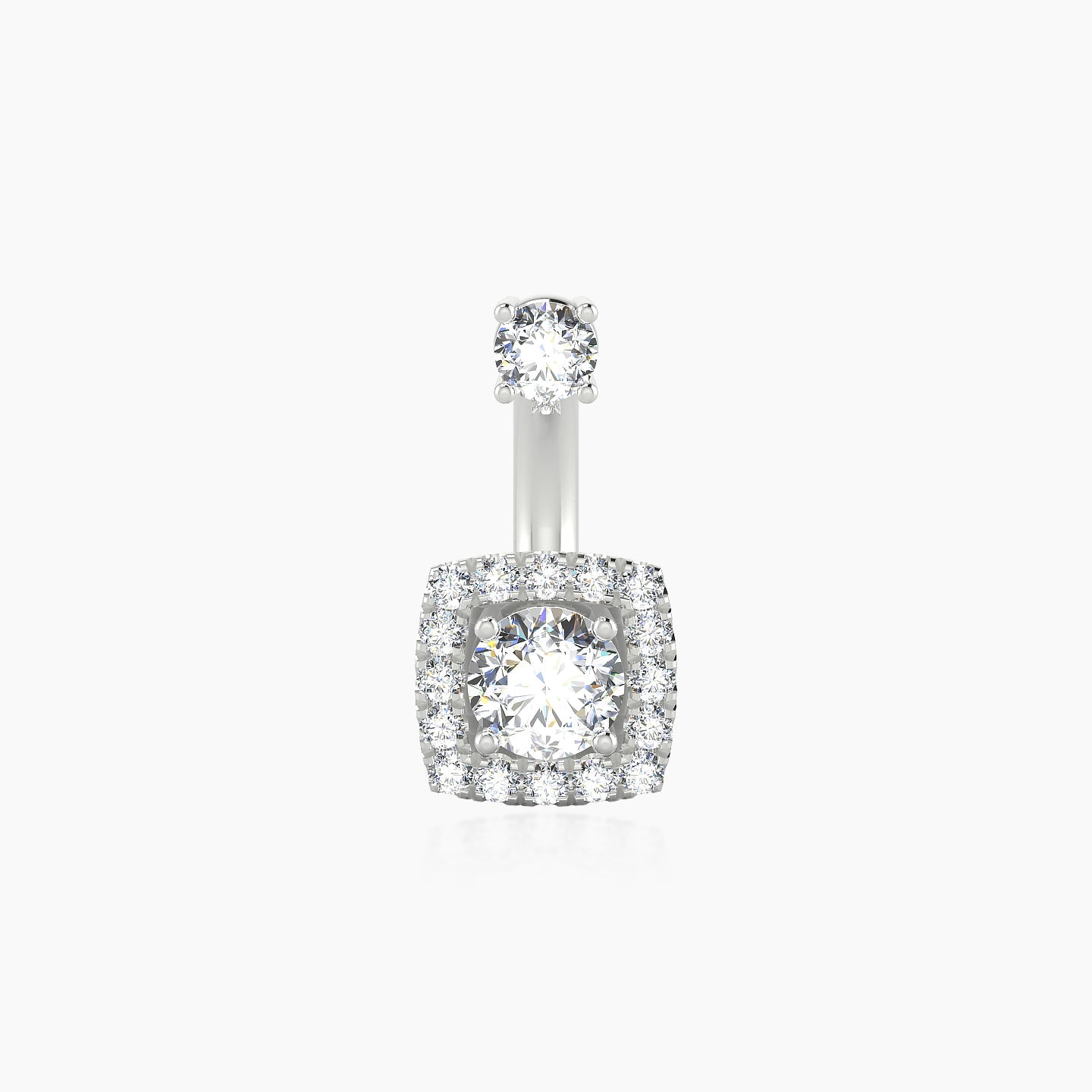 Diane | 18k White Gold 10 mm 6 mm Diamond Navel Piercing