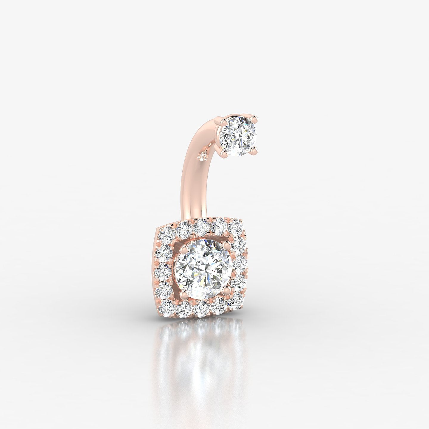 Diane | 18k Rose Gold 10 mm 6 mm Diamond Navel Piercing