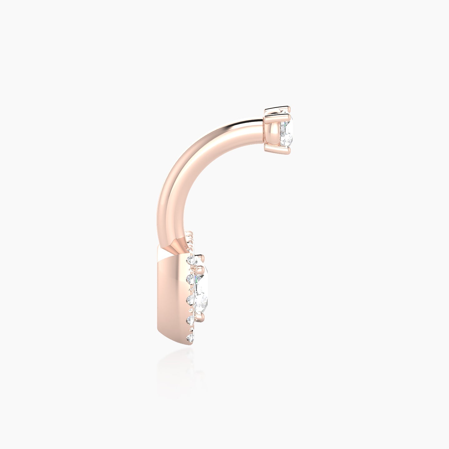 Diane | 18k Rose Gold 10 mm 6 mm Diamond Navel Piercing