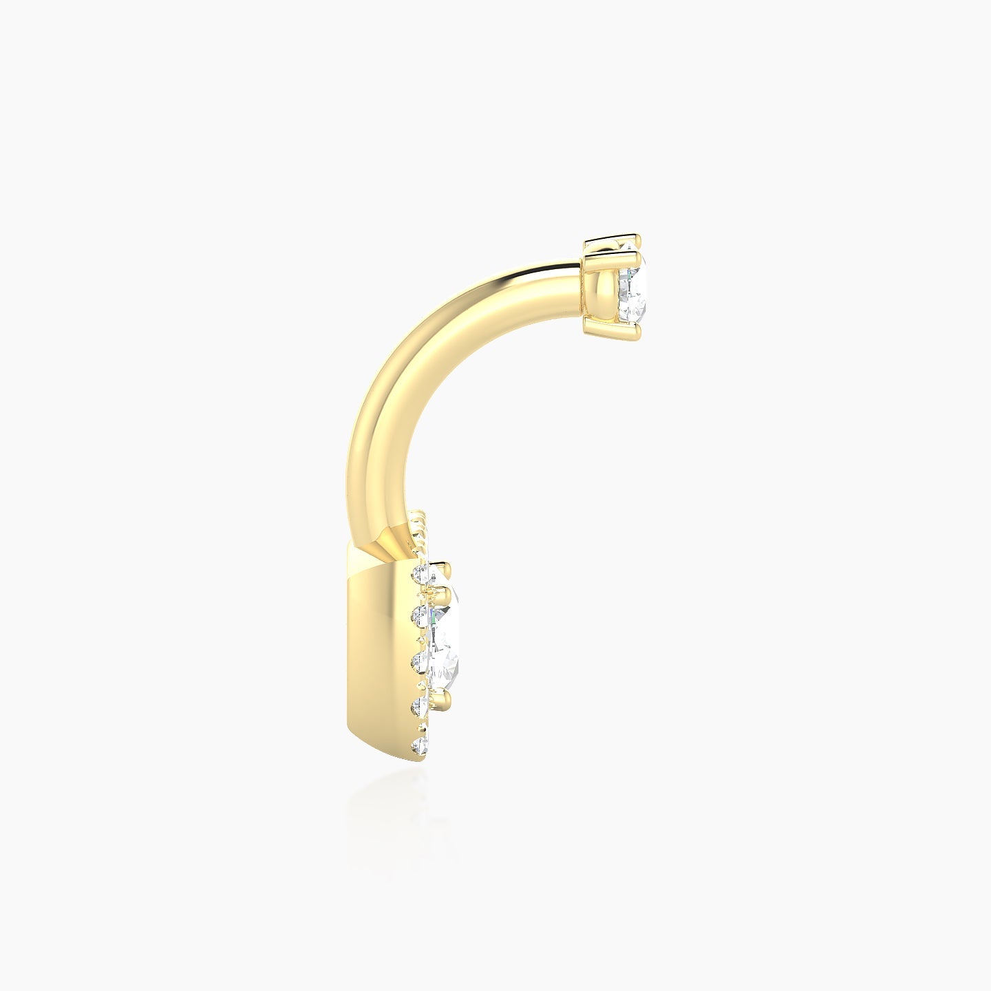 Diane | 18k Yellow Gold 10 mm 6 mm Diamond Navel Piercing