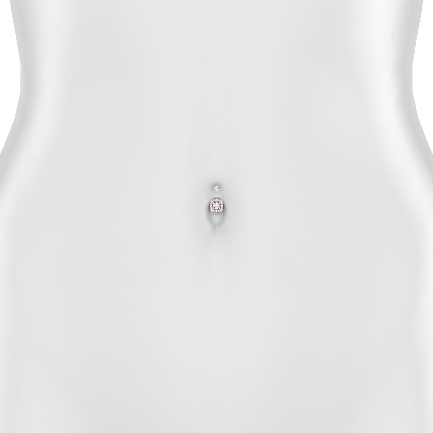 Diane | 18k Rose Gold 10 mm 6 mm Diamond Navel Piercing