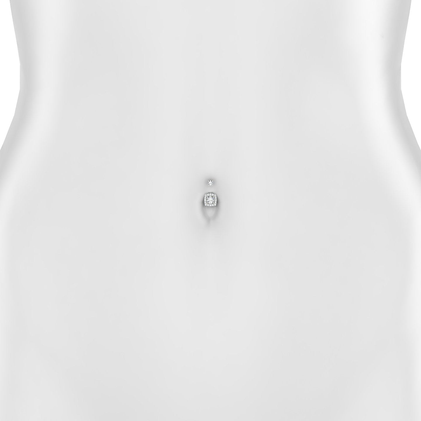 Diane | 18k White Gold 10 mm 6 mm Diamond Navel Piercing