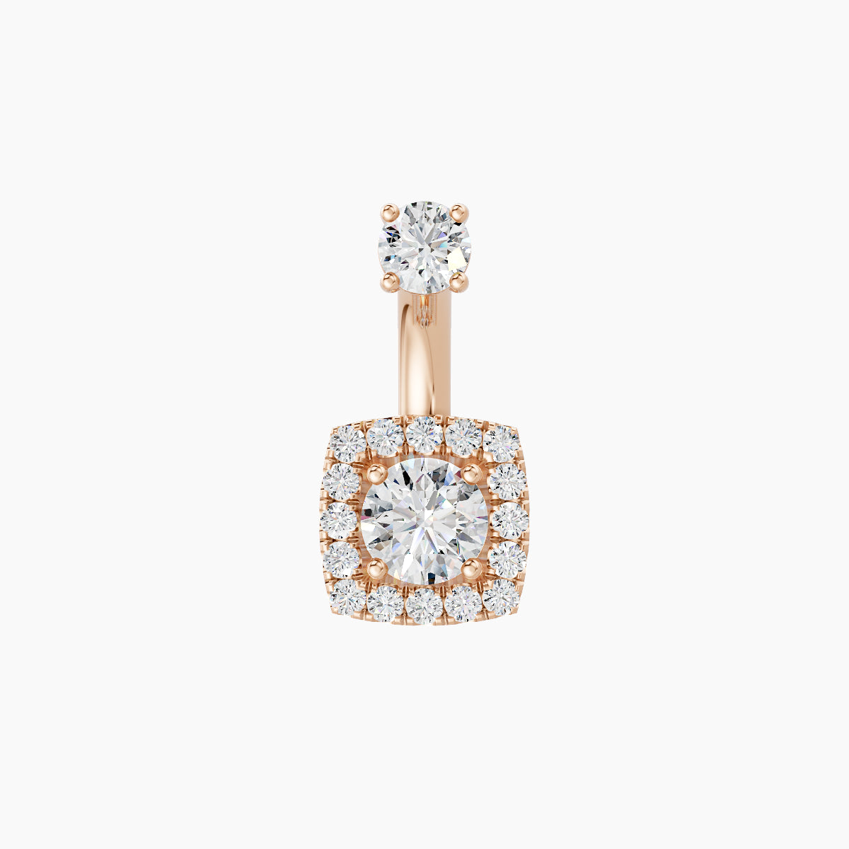 Diane | 18k Rose Gold 6.5 mm 6 mm Diamond Navel Piercing