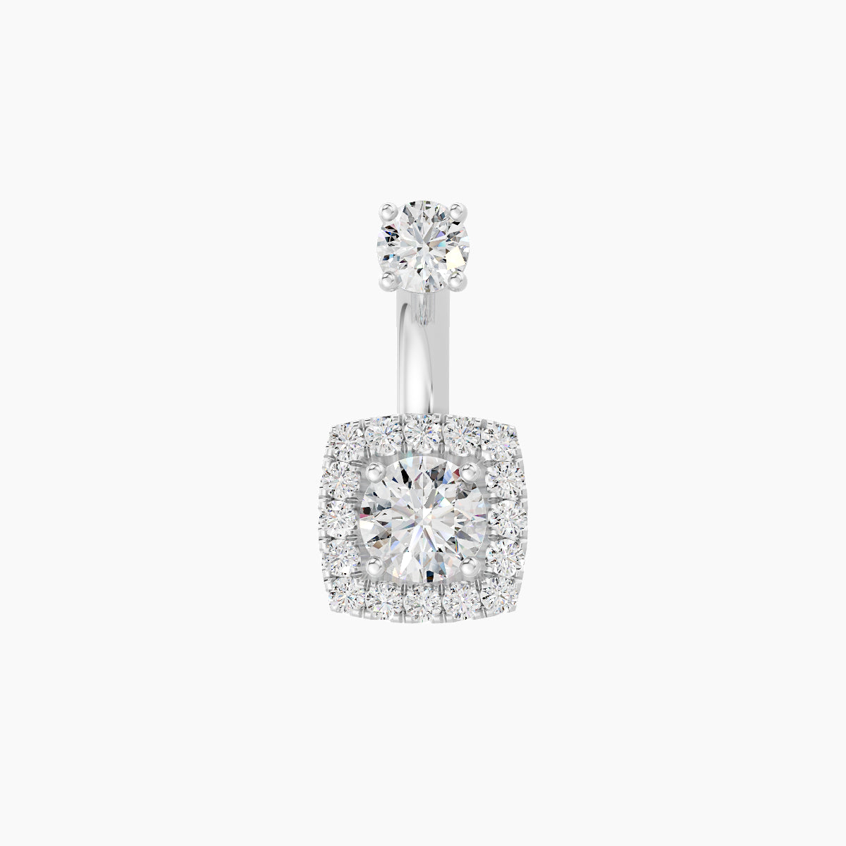 Diane | 18k White Gold 6.5 mm 6 mm Diamond Navel Piercing