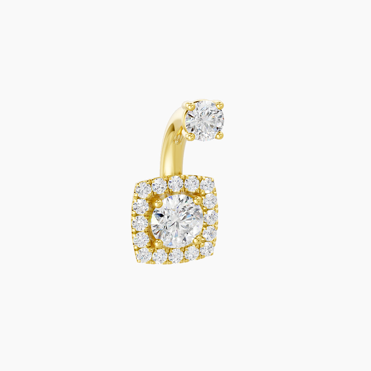 Diane | 18k Yellow Gold 6.5 mm 6 mm Diamond Navel Piercing