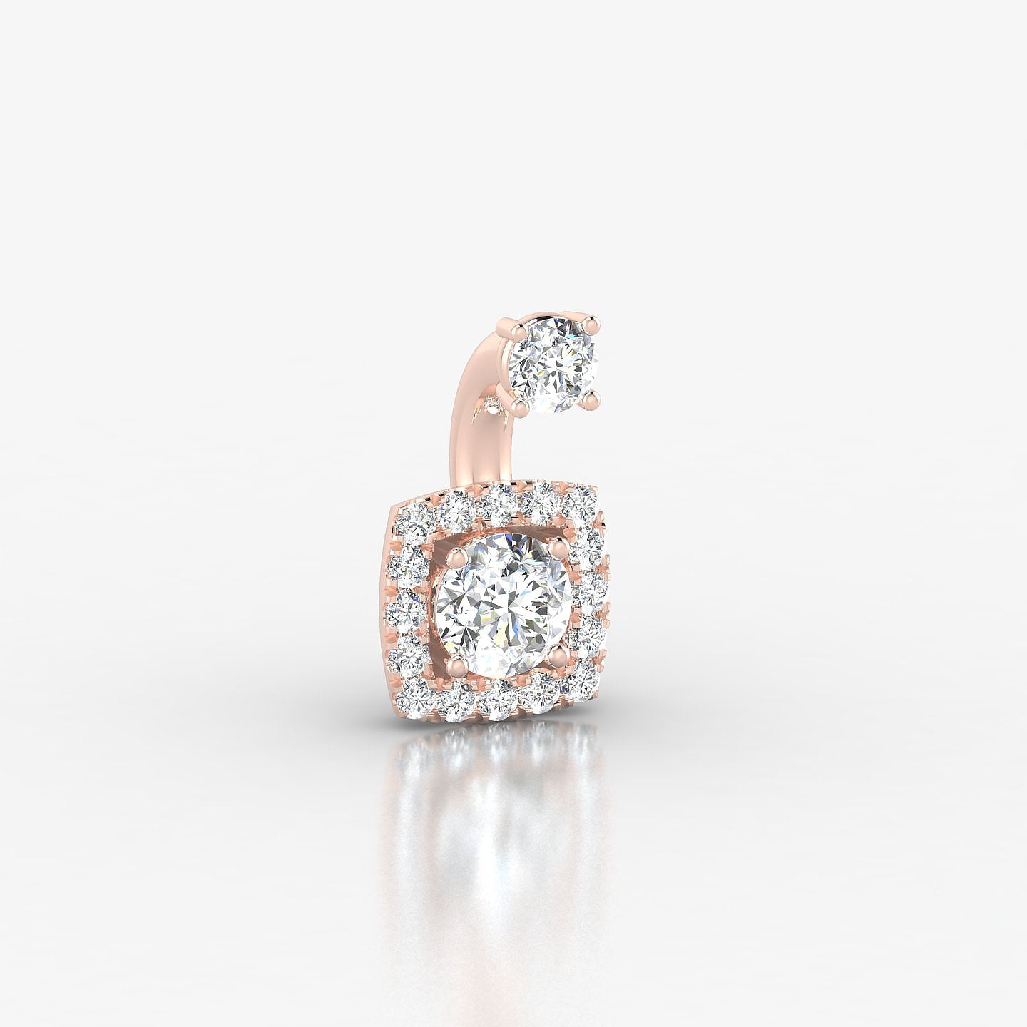 Diane | 18k Rose Gold 6 mm 6 mm Diamond Navel Piercing