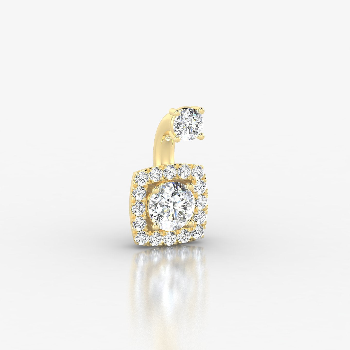 Diane | 18k Yellow Gold 6 mm 6 mm Diamond Navel Piercing