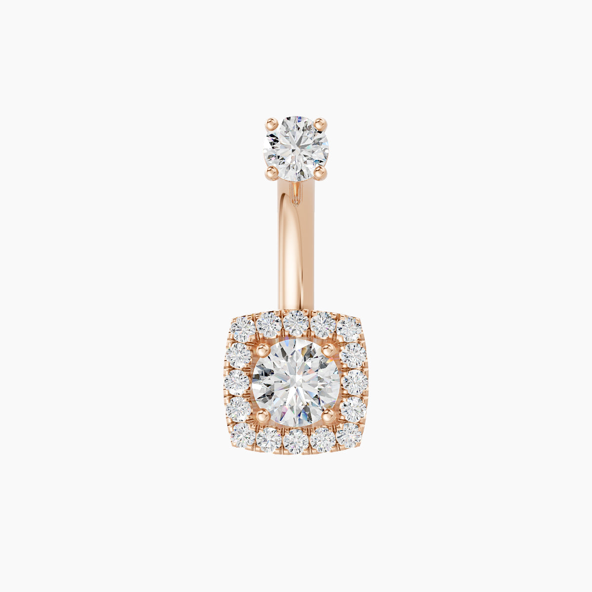 Diane | 18k Rose Gold 6.5 mm 8 mm Diamond Navel Piercing