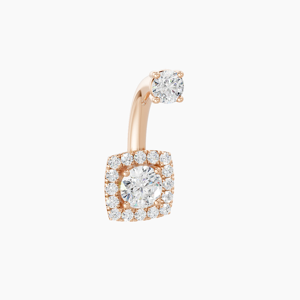 Diane | 18k Rose Gold 6.5 mm 8 mm Diamond Navel Piercing