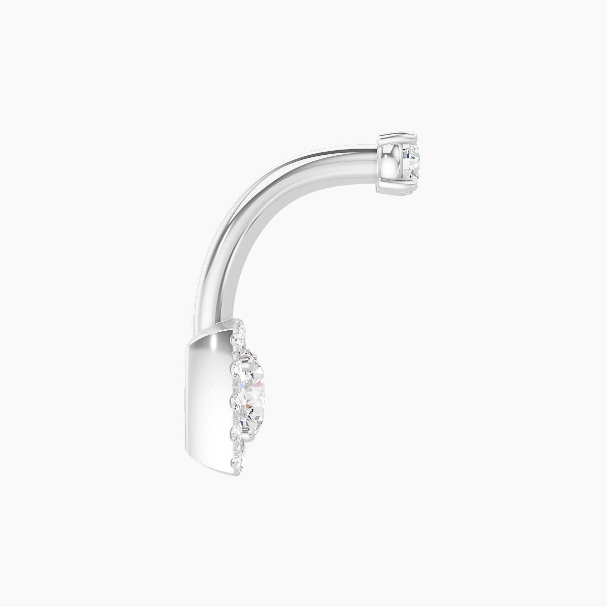 Diane | 18k White Gold 6.5 mm 8 mm Diamond Navel Piercing
