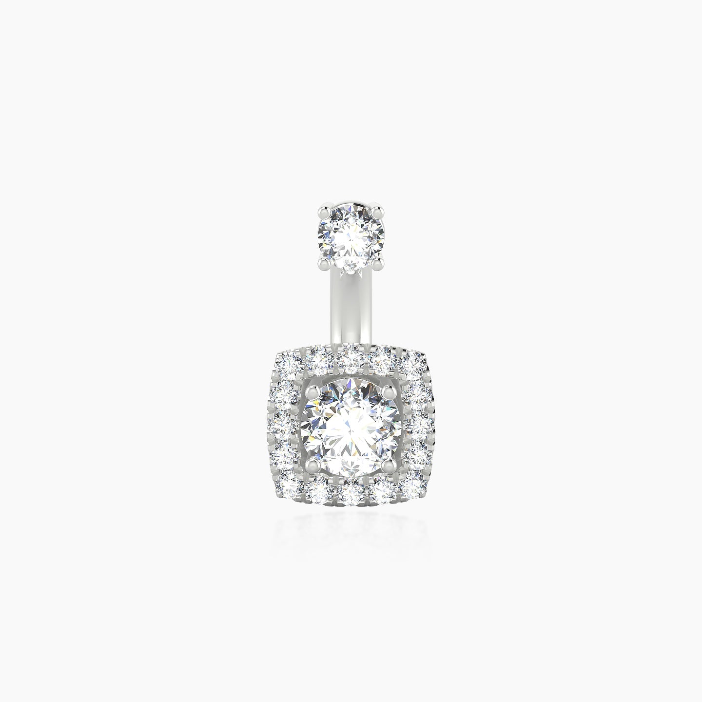 Diane | 18k White Gold 8 mm 6 mm Diamond Navel Piercing