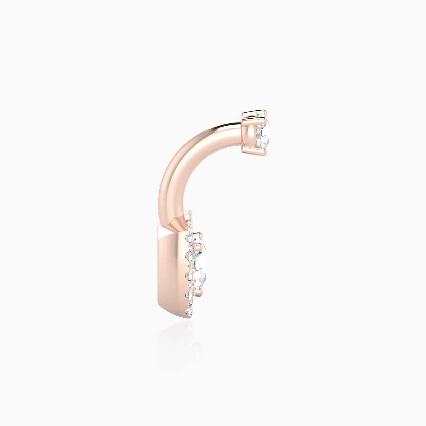 Diane | 18k Rose Gold 8 mm 6 mm Diamond Navel Piercing