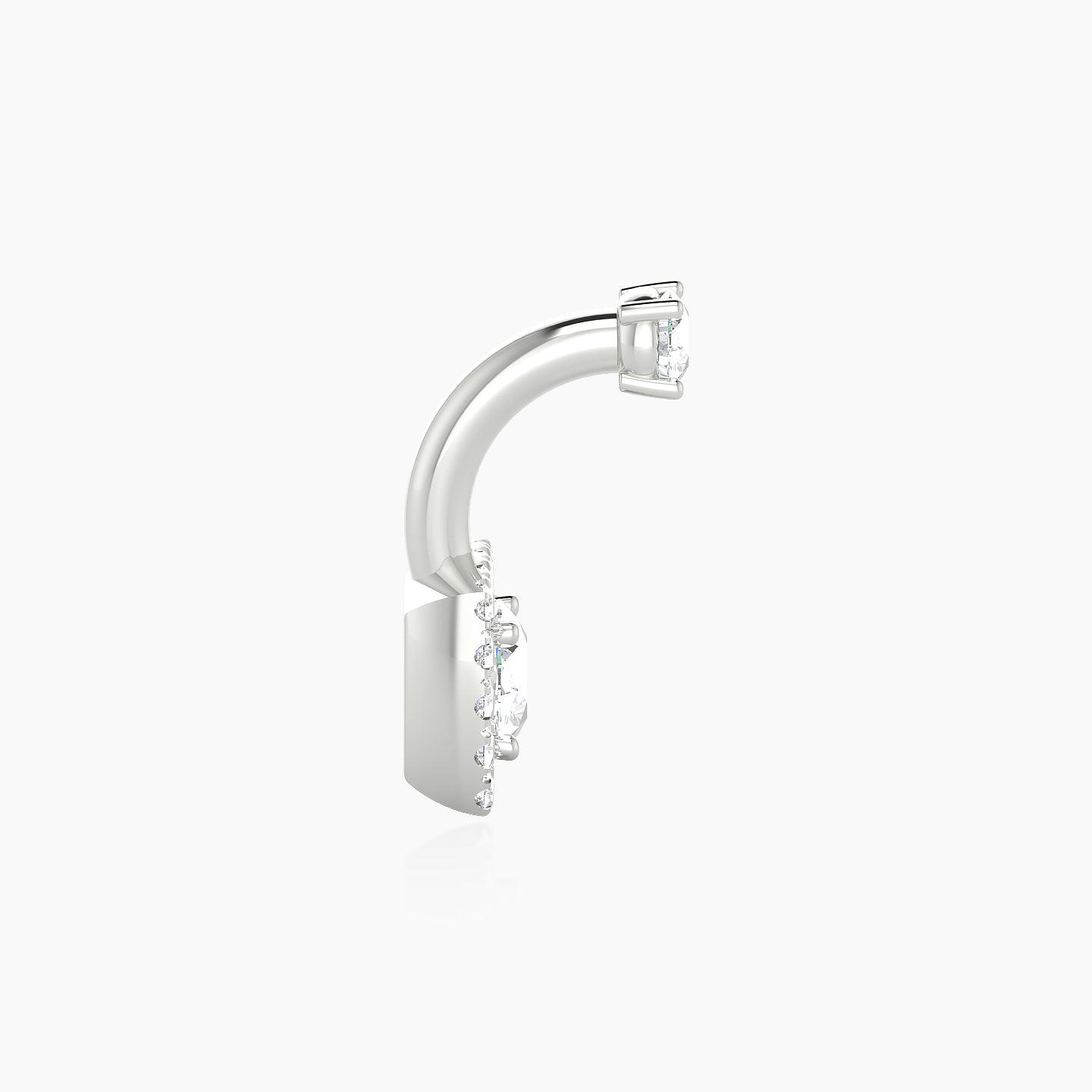 Diane | 18k White Gold 8 mm 6 mm Diamond Navel Piercing