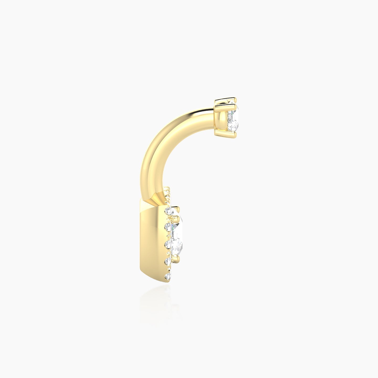 Diane | 18k Yellow Gold 8 mm 6 mm Diamond Navel Piercing