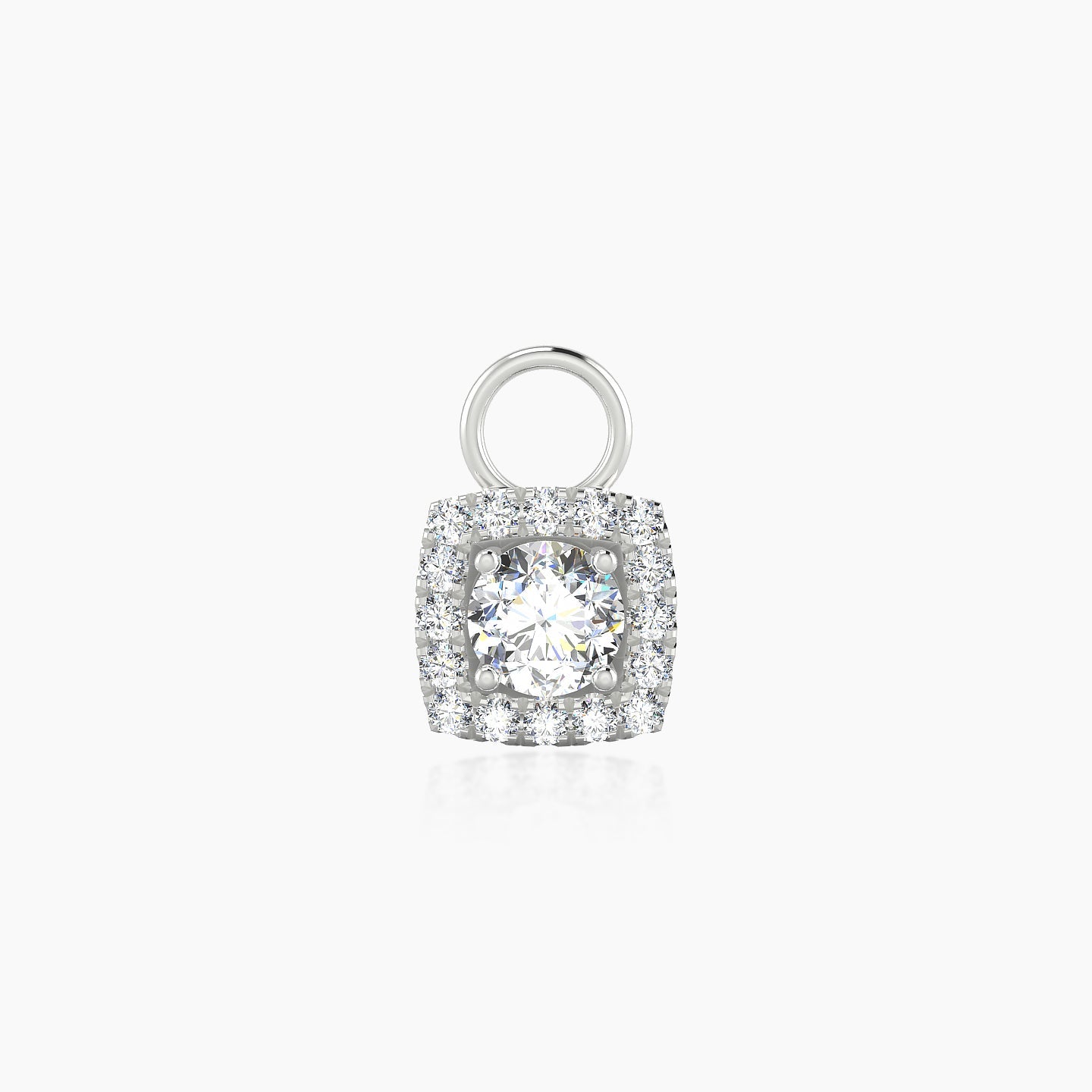 Diane | 18k White Gold 6 mm Diamond Charm